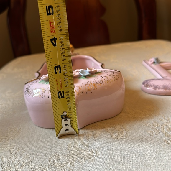 Vintage hand painted porcelain Artmark violin wall pocket w/musical notes, 1950s - Picture 12 of 15